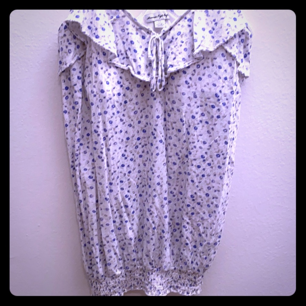 American Eagle floral spaghetti strap blouse